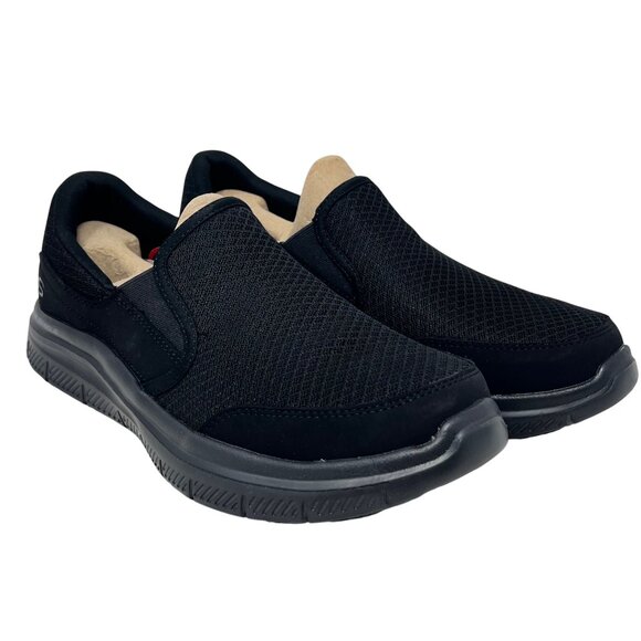 Skechers Mens 77048 McAllen Black Slip Resistant Mesh Work Shoes Liafers‎ Size 8 - Picture 2 of 16
